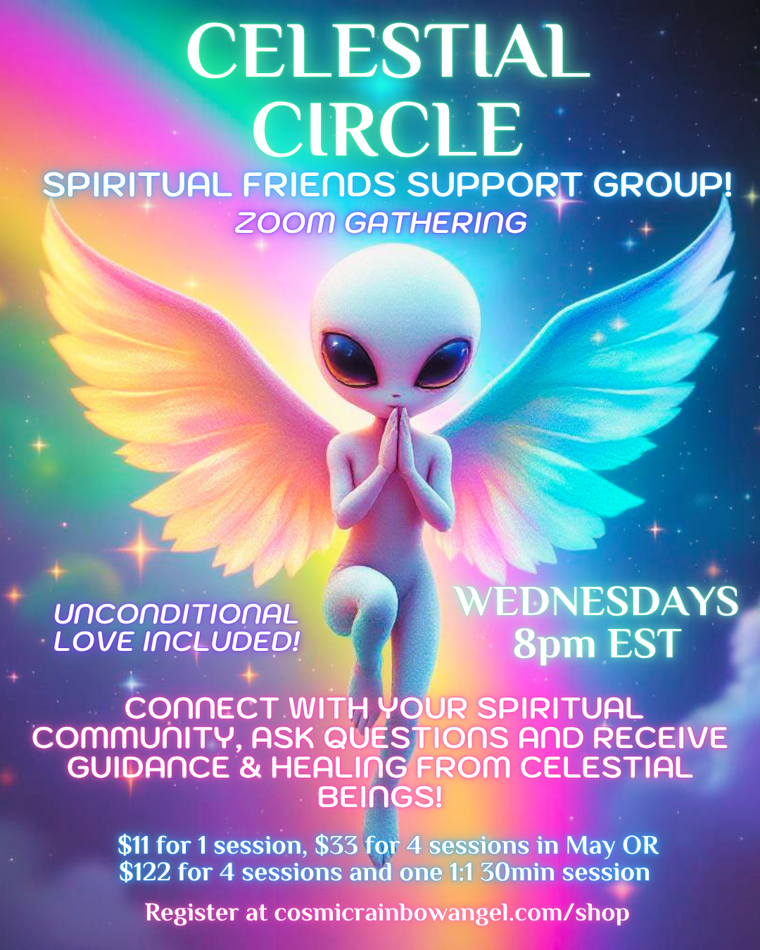 Celestial Circle: Spiritual Friends Zoom Channeling Group Wednesdays 8pm est