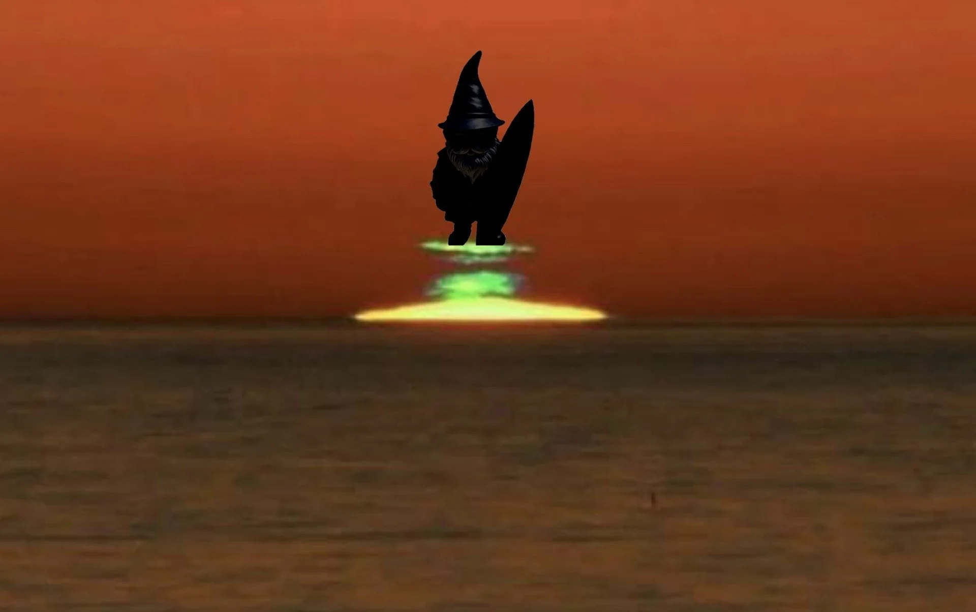 The Green flash Sunset Gnome