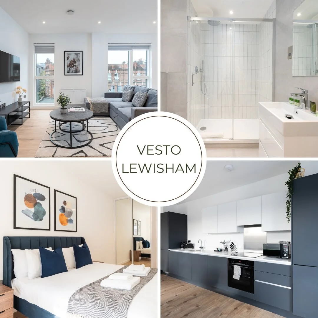 VESTO Lewisham
- Natural light from floor to ceiling windows
- Private balconies 
- Spacious bedrooms with fitted wardrobes
- High spec kitchens with stylish finishes 
- Close to Lewisham DLR &amp; Train Station

#vestostays #lewisham #apartmentlivin