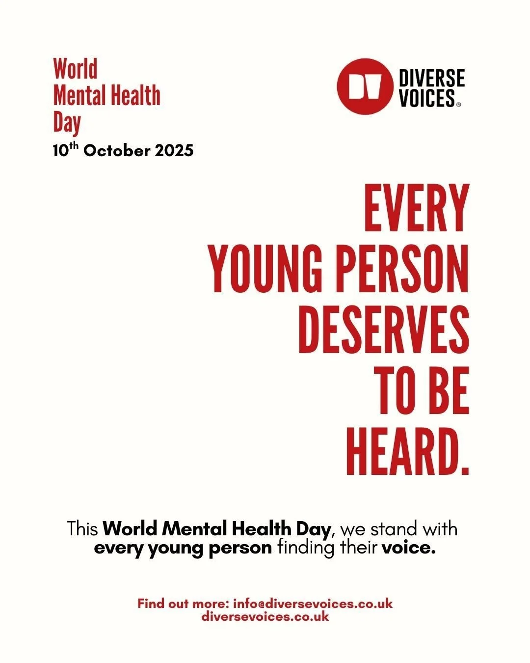 Today is World Mental Health Day.

We often hear one story about young people&rsquo;s wellbeing, but the reality is far more complex. Some speak openly, others stay silent. Some act out, others withdraw. Every young person processes emotions differen