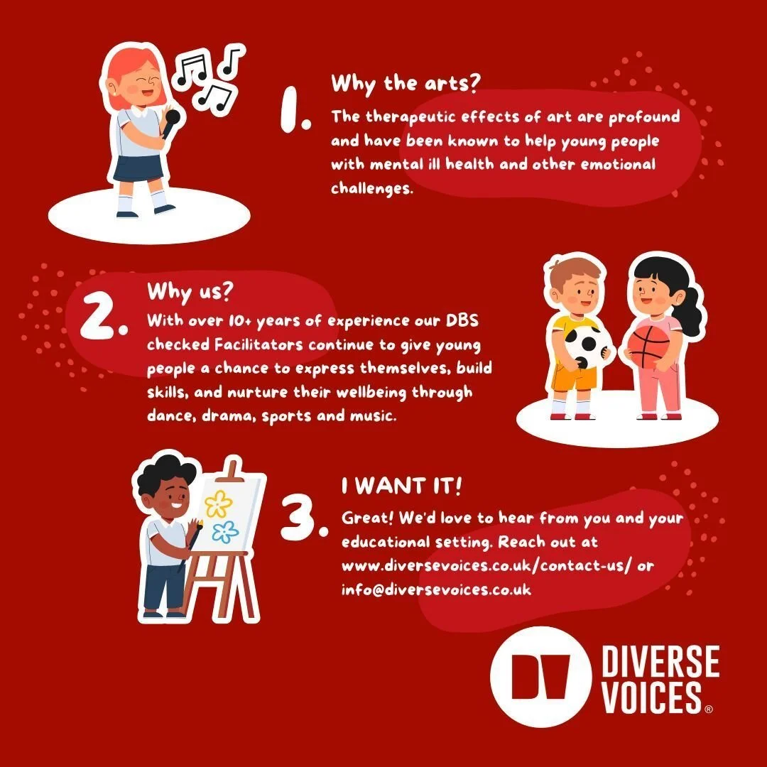 At Diverse Voices, we&rsquo;ve spent over a decade helping young people build confidence, express themselves, and nurture their wellbeing through arts based learning.

We&rsquo;re proud of what we do but we can only keep doing it with support. If you