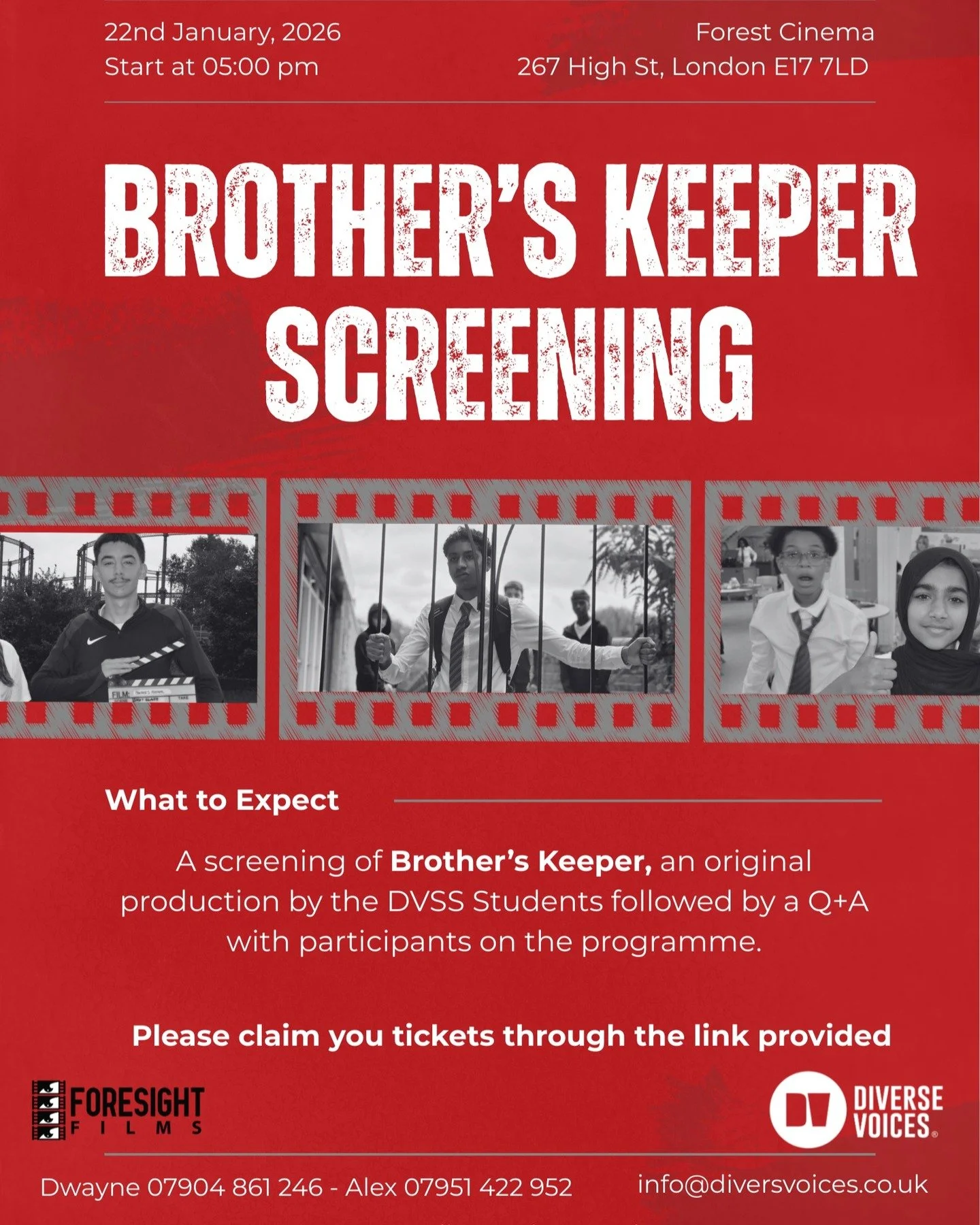 We did it!! Brother&rsquo;s Keeper is finished, and this Thursday we&rsquo;re screening it at @forestcinemas. 

This short film was created by young people on our Diverse Voices of Stage and Screen (DVSS) drama and filmmaking programme and we cannot 