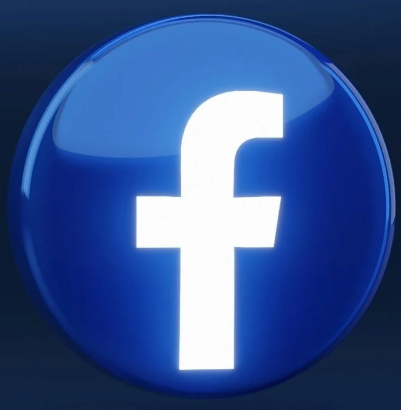 Facebook logo with a blue circular background and a white lowercase 'f' in the center.