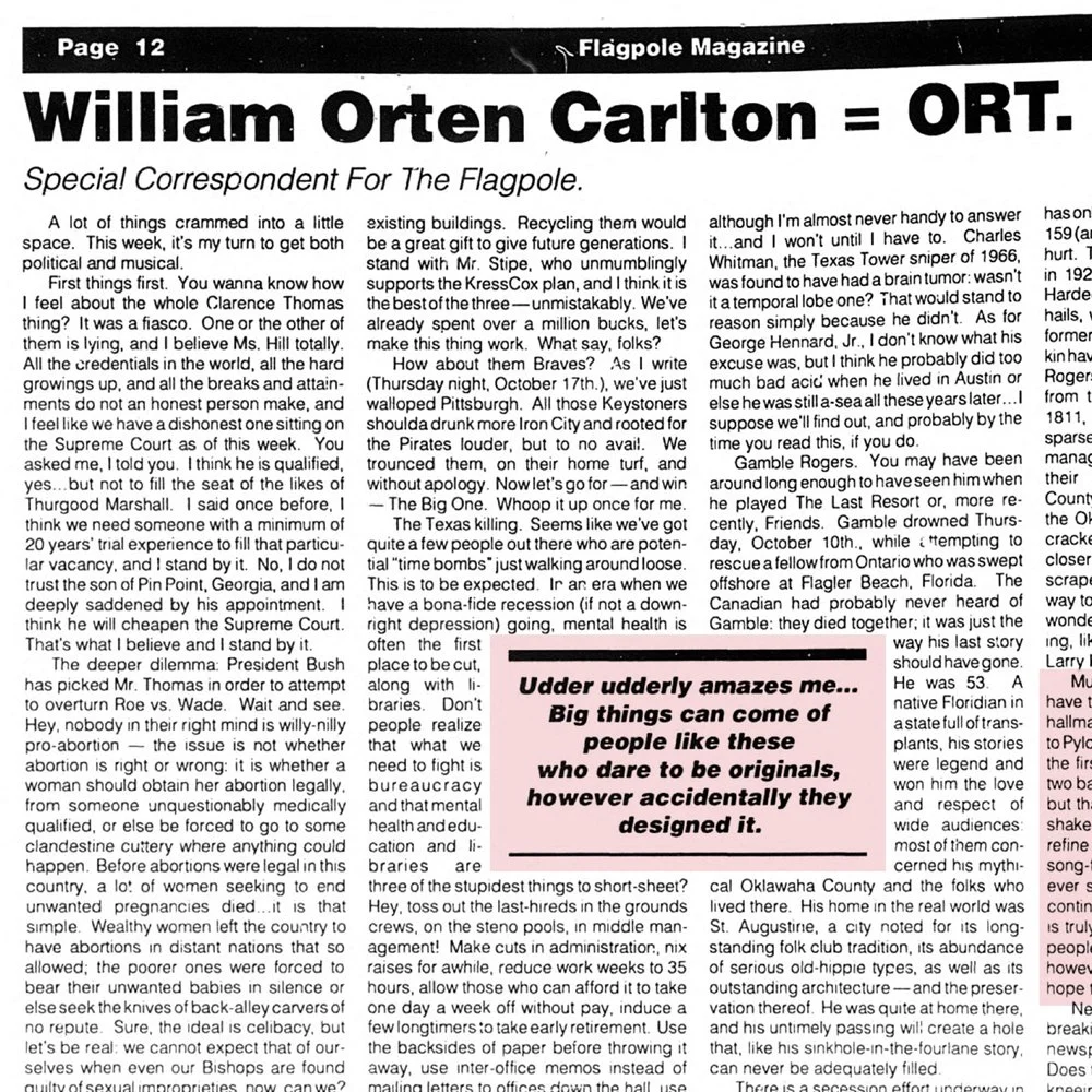 William Orten Carlton (ORT) on UDDER