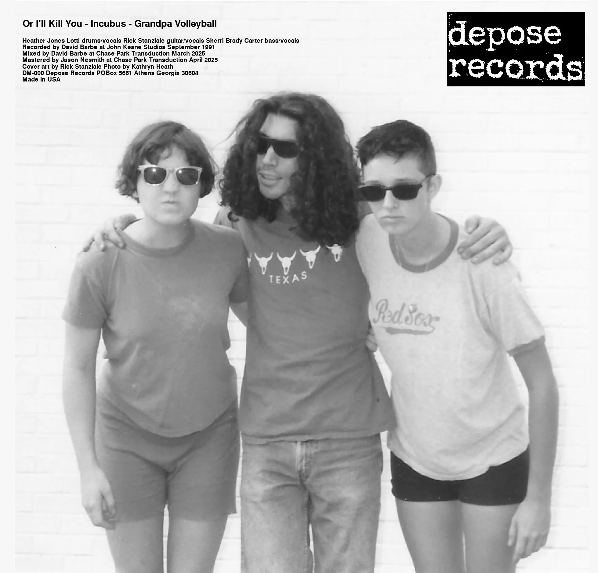 Udder 7" Reverse by Athens GA's Depose Records