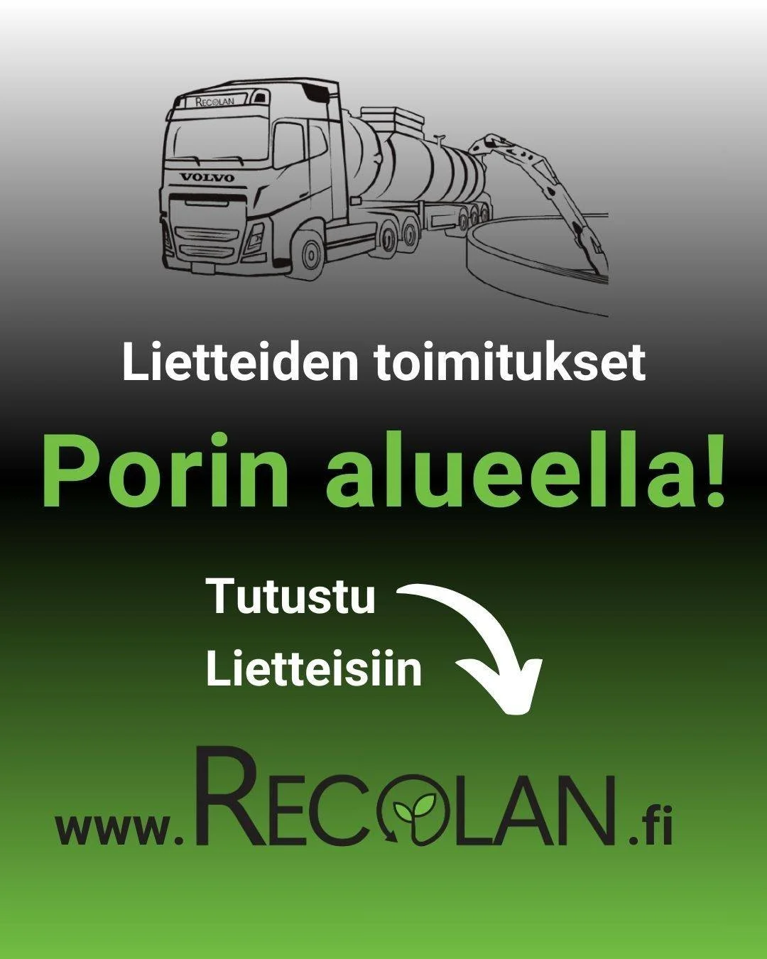 Orgaanisten lietteiden toimitukset my&ouml;s porin alueella!
Tutustu lietteisiin www.recolan.fi
tai kysy lis&auml;&auml; ⬇
Henri Nikkanen 📞 050 3517793
toimisto@recolan.fi

 #liete #orgaaninenliete #recolanoy #lieteliikkuu #lannoite #kasvuravinne #p