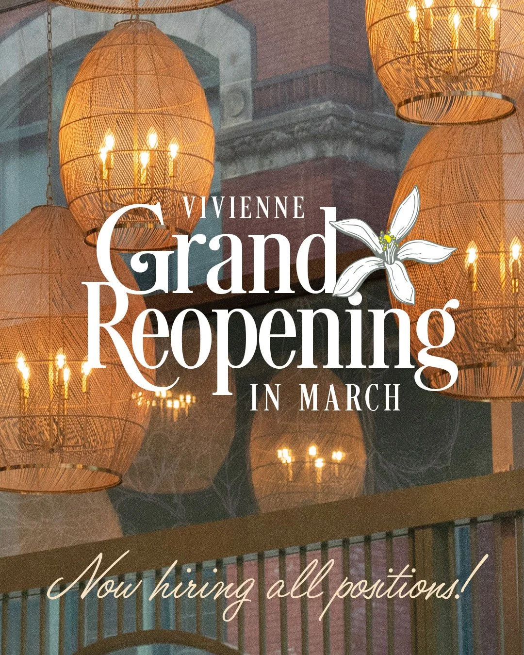 🍋 She&rsquo;s back. And better than ever.⁠
⁠
The long-awaited Grand Reopening of Vivienne is happening this March &mdash; and we couldn&rsquo;t be more excited to welcome you back.⁠
⁠
We&rsquo;re now hiring for all positions, both front and back of 