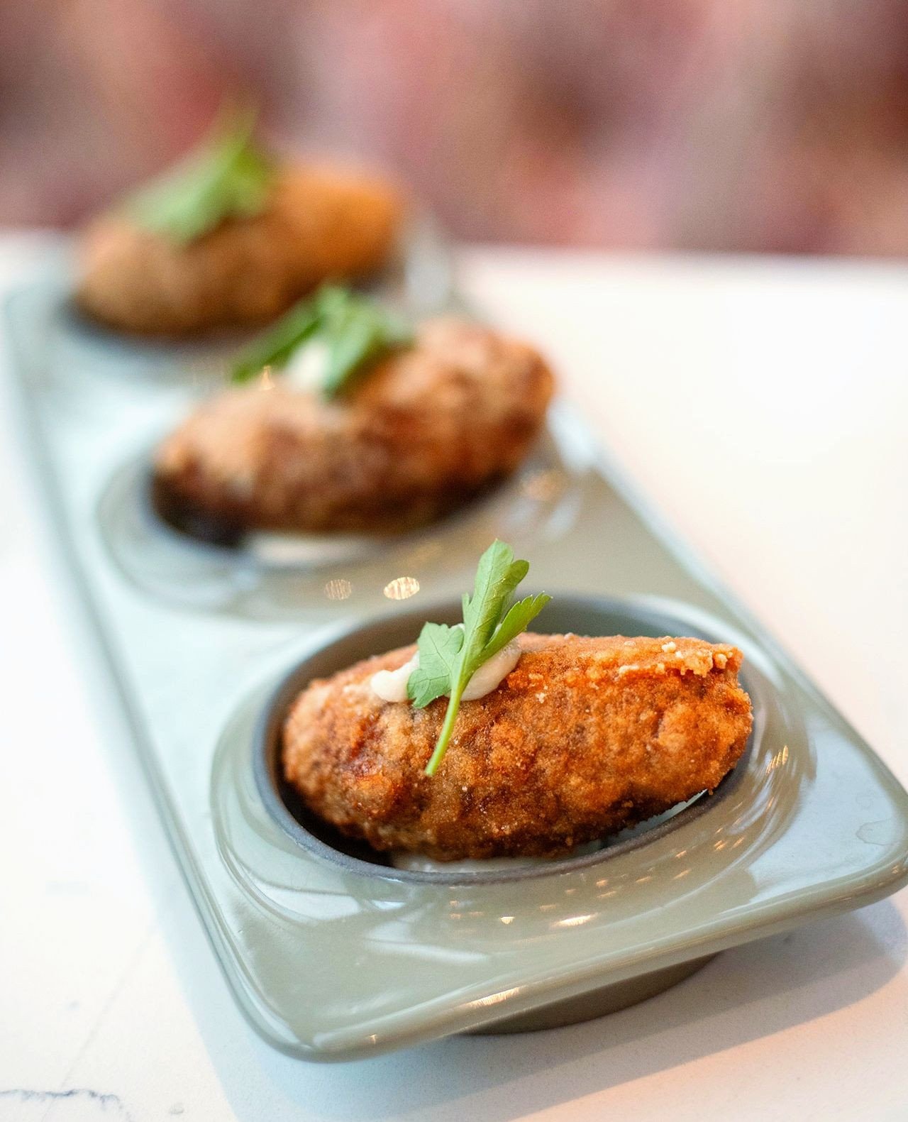 Three is the magic number.⁠
⁠
Three crispy, golden Lamb Kibbeh &mdash; packed with spiced lamb and pine nuts, finished with toum mayo⁠
⁠
Three vibrant dips &mdash; smoky melitzanosalata, silky hummus, and carrot red lentil with just the right kick⁠
⁠