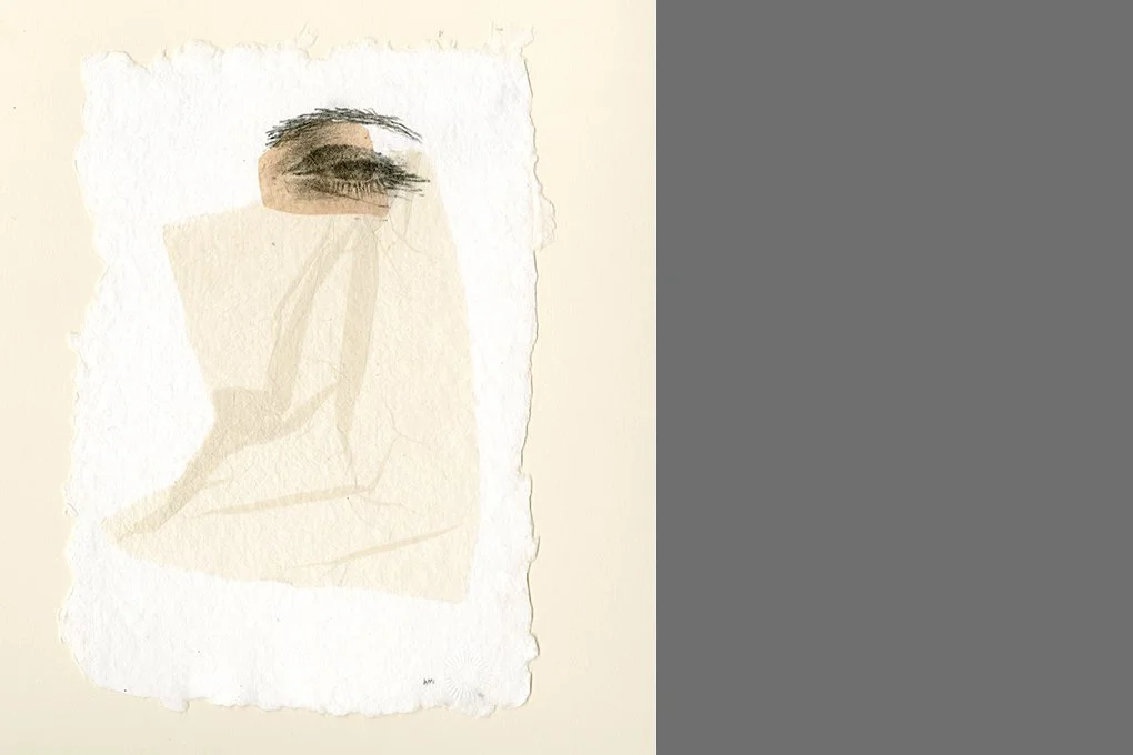   Weep I , 1995 Xerox transfer and chine-collé on hand made paper. Approx. 9 x 14 inches 