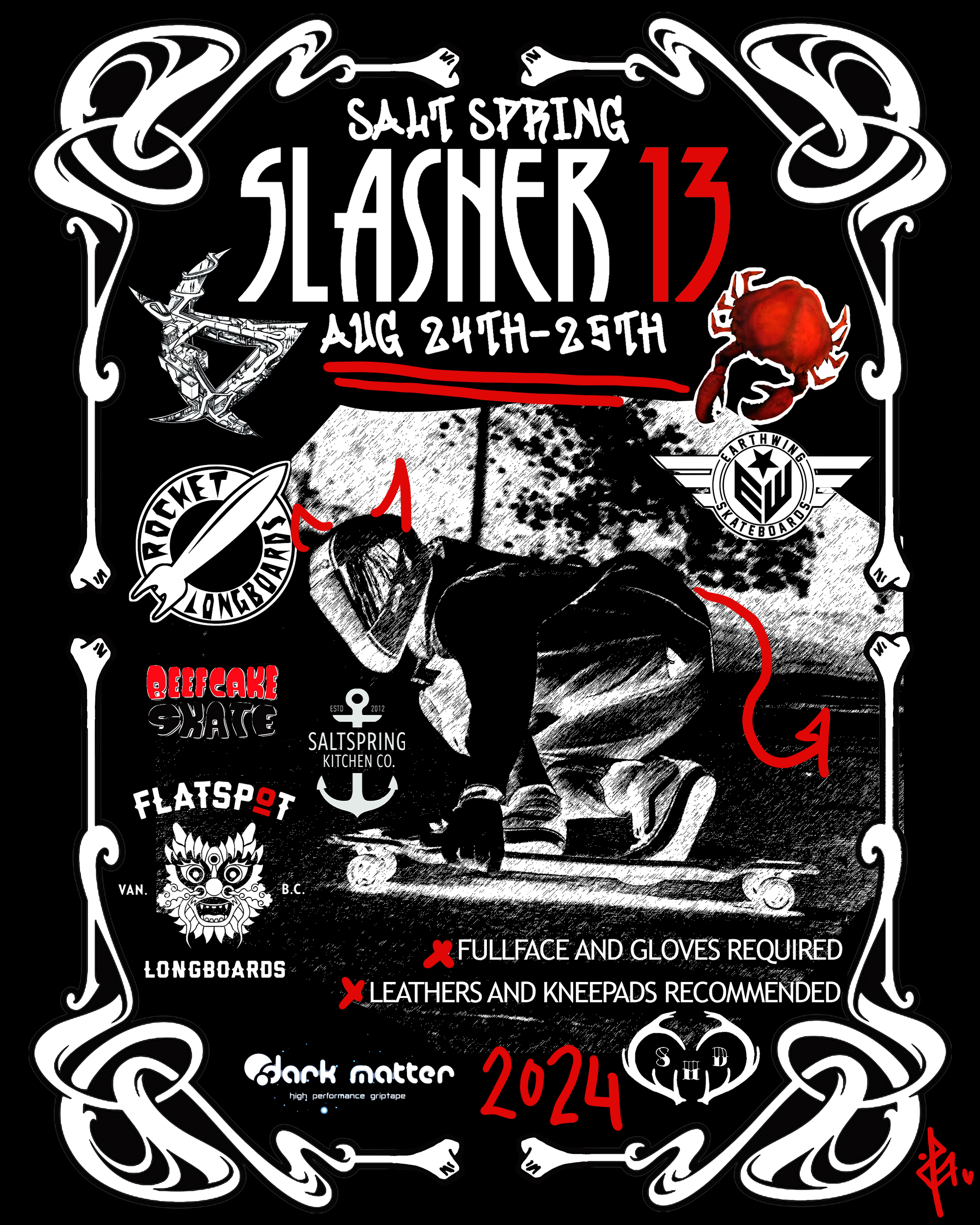 Salt Spring Slasher, Poster, Longboarding, Downhill, longboard race