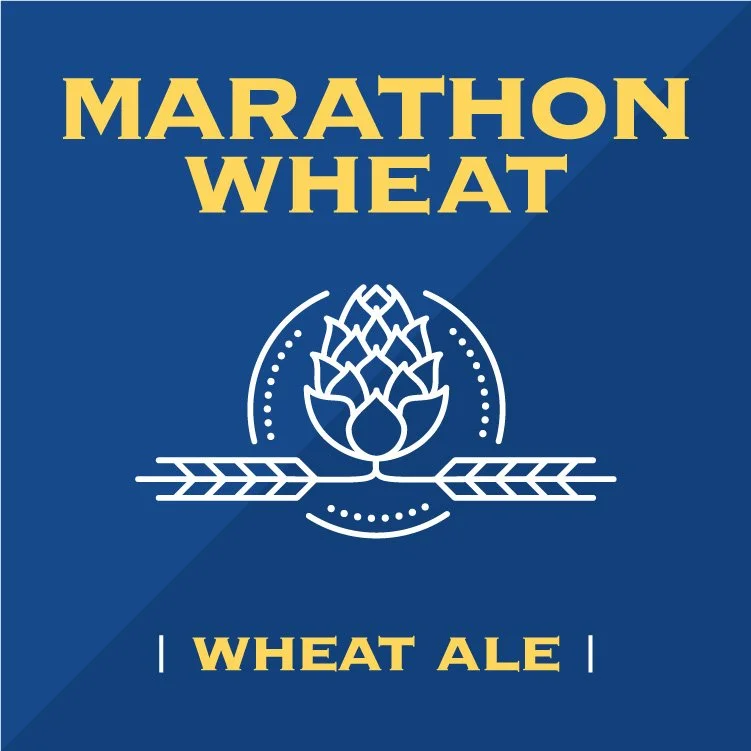 Marathon Wheat, ABV, 5.5%
American Style Wheat Ale showcasing citrus and floral notes, balanced with bread maltiness, delivered in a smooth mouthfeel. Distinctively refreshing 