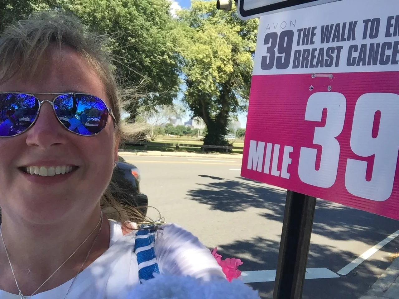 A selfie crossing mile 39.  Don't let the smile fool you...
