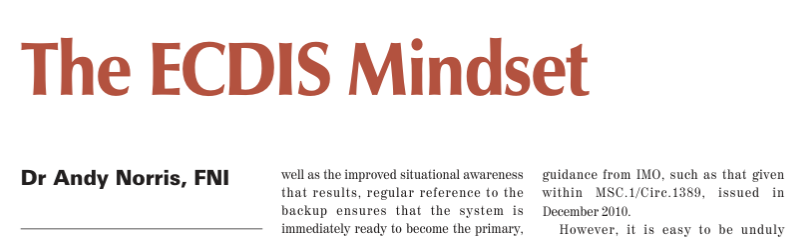 Cover page of article 'The ECDIS Mindset'