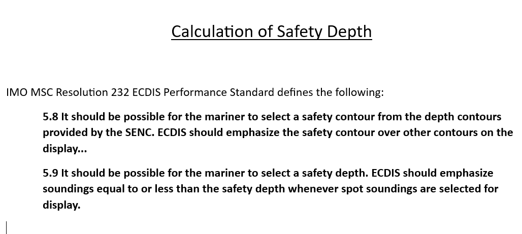 written details regarding safety depth to download