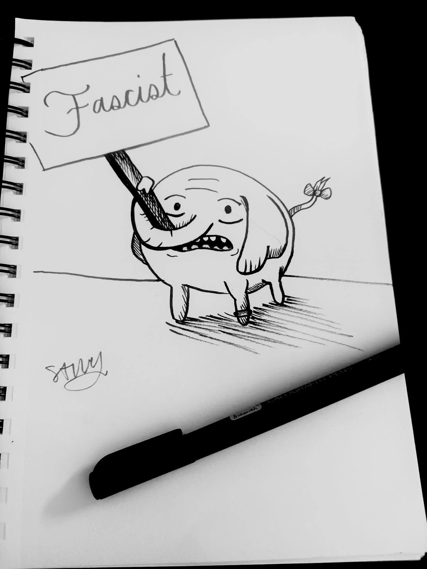 #inktober day 14: trunk. Tree Trunks from Adventure Time is one of the founding members of Antifa đ¤Ē this scene is one of best of the show. #art #savvyart #treetrunks #adventuretime #inktoberday14 @inktober #antifa