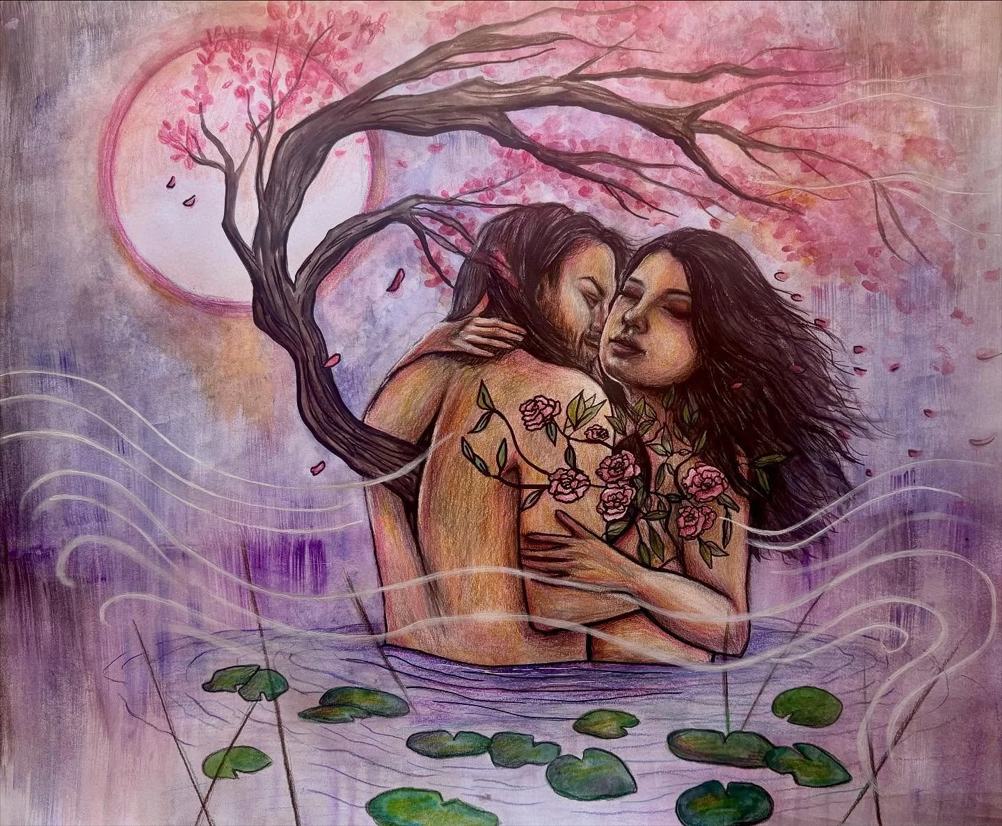 &ldquo;Where Ruin Turns to Bloom&rdquo; &mdash; finally finished this watercolor/colored pencil piece the other night. This piece is one of the rare instances where I actually wrote the poem first and then created the painting 😌 this poem and painti