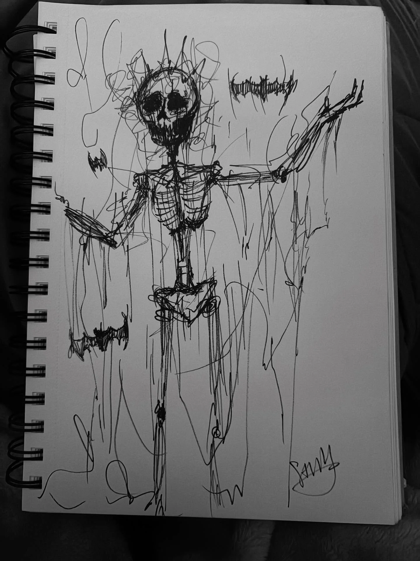 #inktober day 28: skeletal. Almost missed today&rsquo;s Inktober! My power went out all night so it disrupted my routine. Thankfully my power is back on and I still had some time left of today (kinda) 😝 #art #savvyart #pendrawing #drawing @inktober 