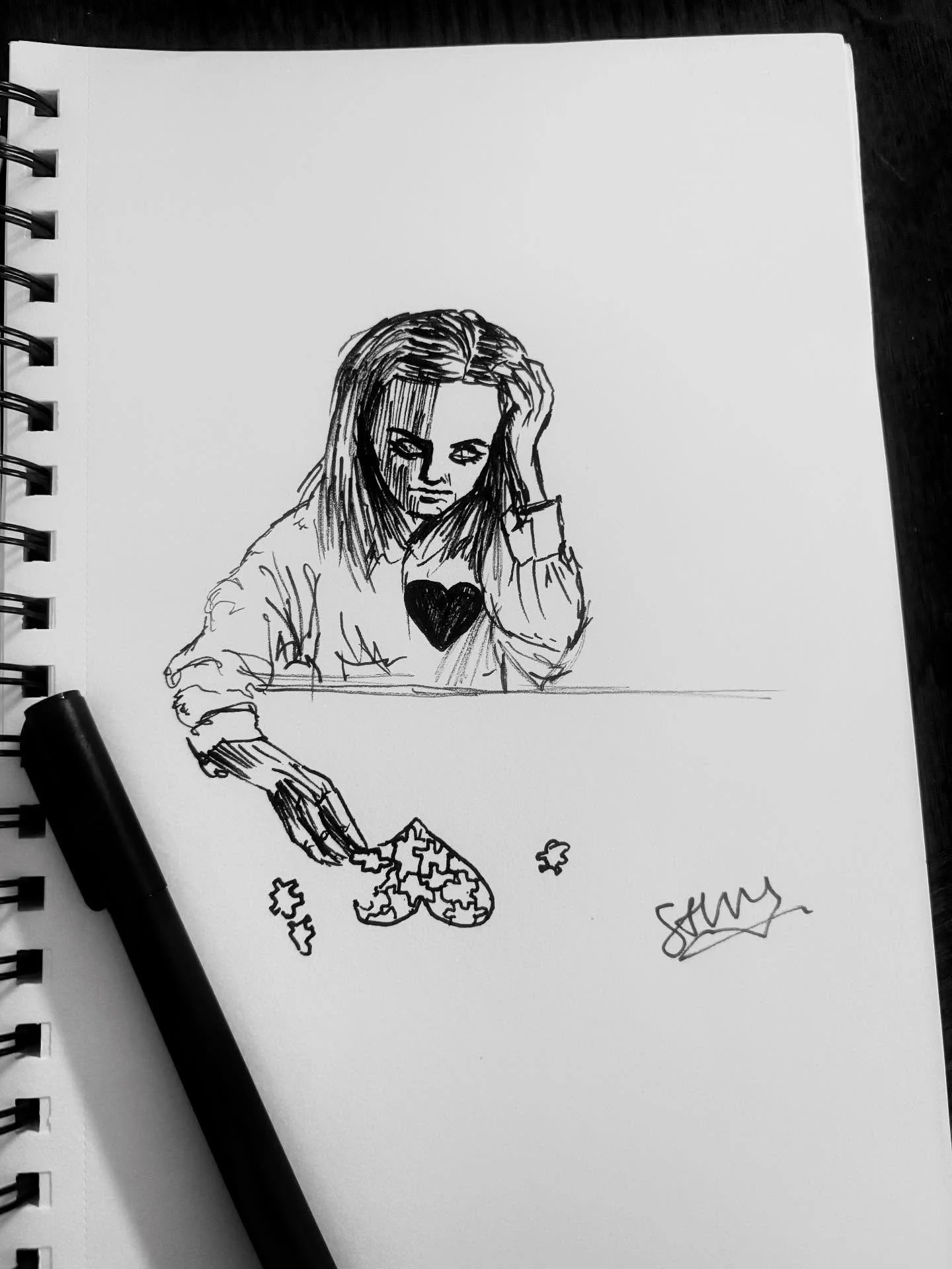 #inktober day 26: puzzling 🧩❤️ #art #savvyart #inktoberday26 #drawing