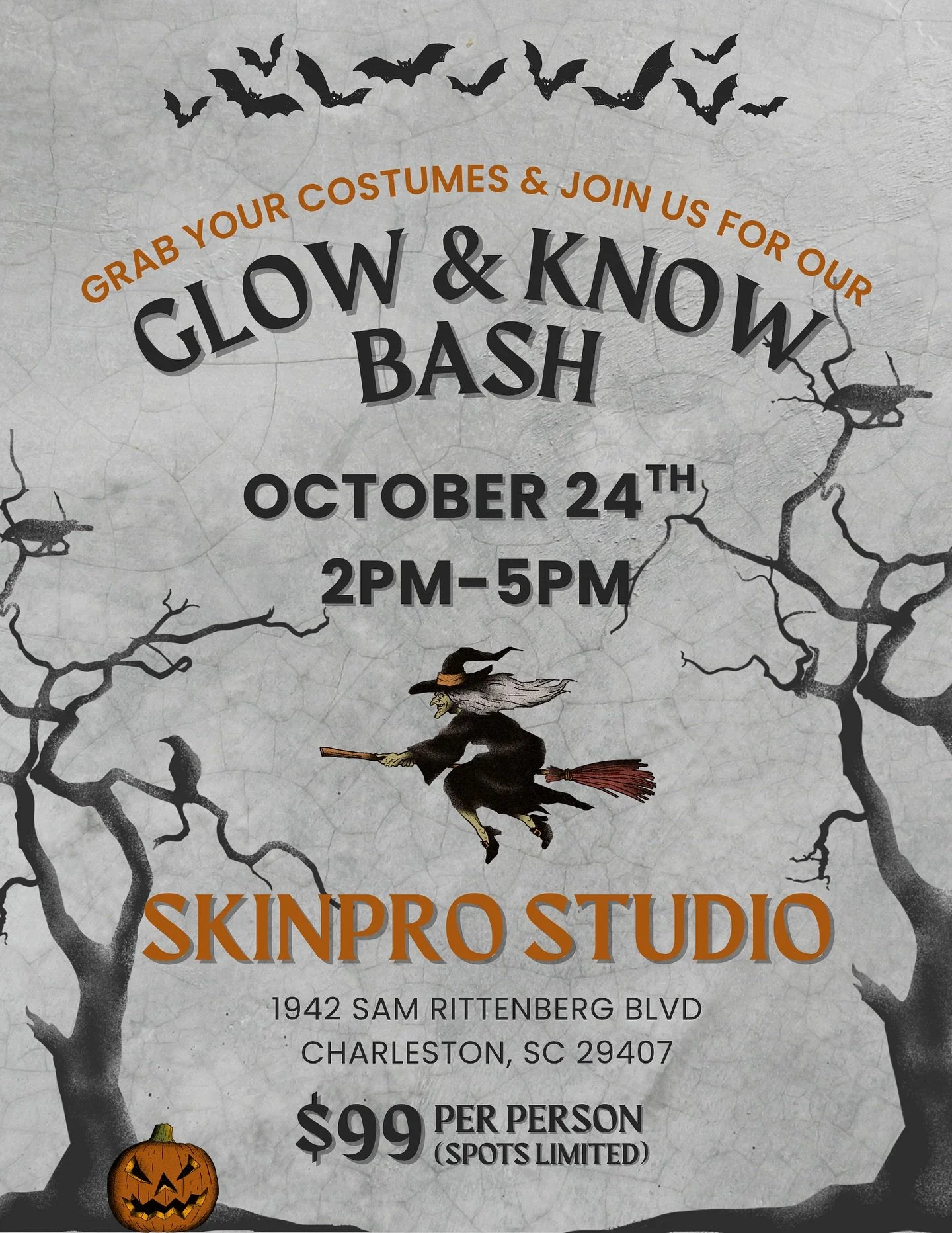 🎃 Join us for the Glow &amp; Know Bash on Oct 24! 🎃
Grab your costumes and enjoy:
🧙🏼&zwj;♀️ Custom herbal masks with Chinese medicine face readings by Liz Munn
🧟&zwj;♂️ Foot soaks &amp; mini massages by Hank Munn, LMT
🔮 Mini glimpse readings by