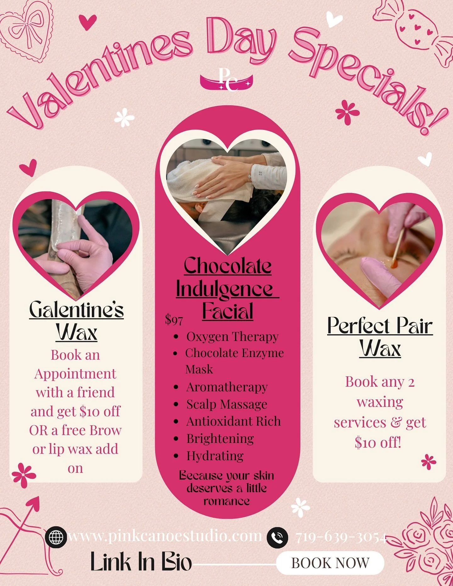 Love is in the air&hellip; and so are our Valentine&rsquo;s Day specials 💘✨

🍫 Chocolate Indulgence Facial
A pore-detoxing, glow-boosting facial with oxygen therapy, a decadent chocolate enzyme mask, deep hydration, and total relaxation.

💕 Galent