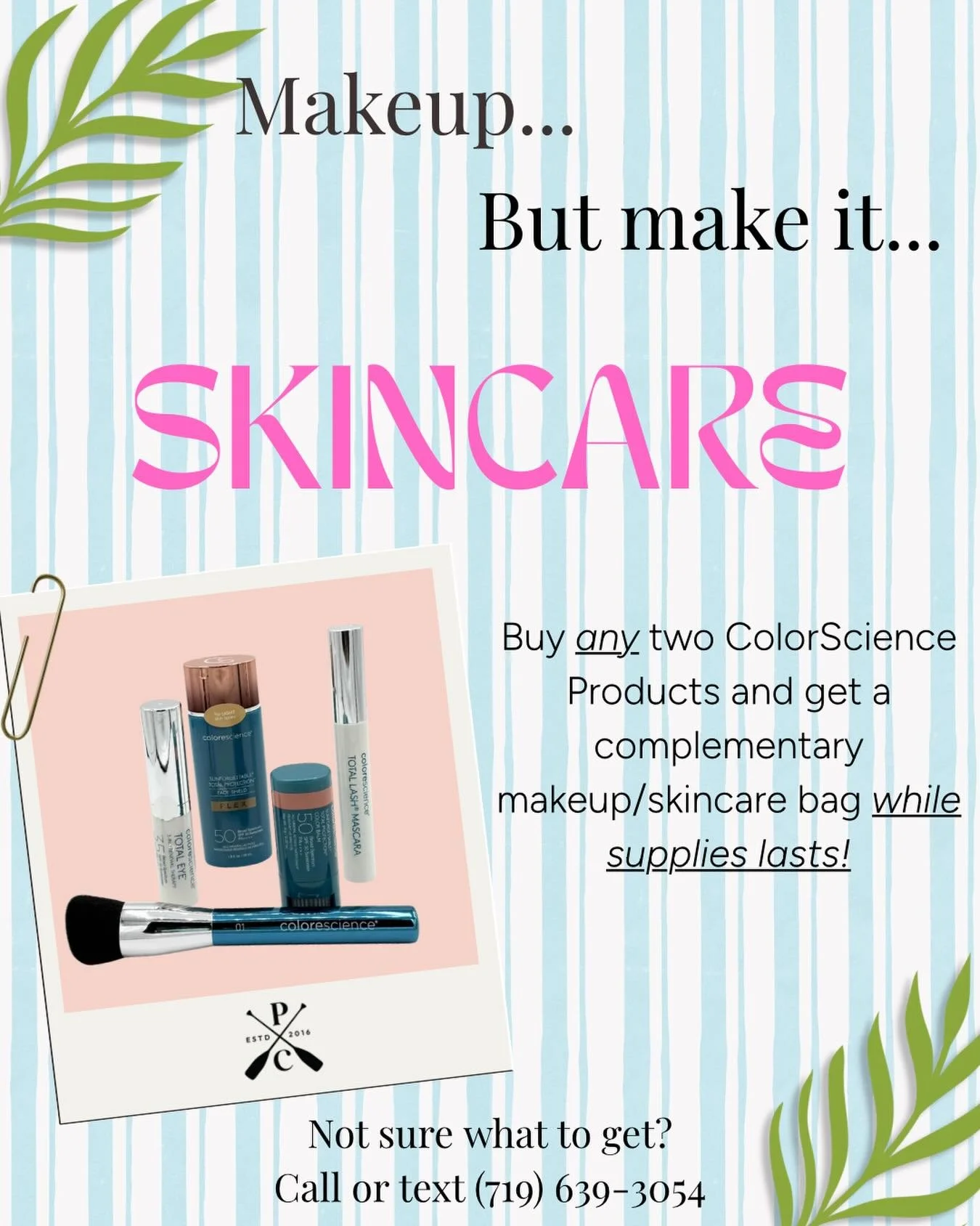 Your favorite skincare-meets- makeup products, plus a free bag? Yes please! ☀️ Call or text (719)-639-3054 for more info, get your product, or for any other questions! 💕