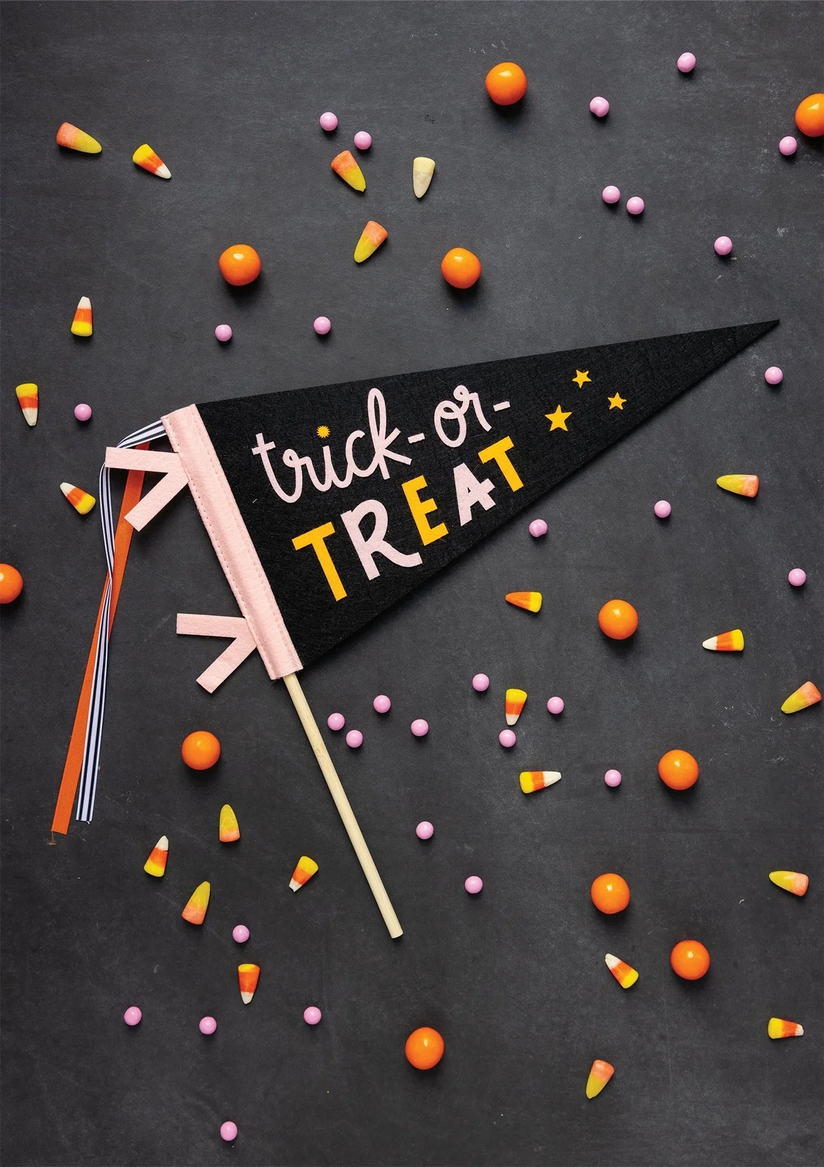 Trick or Treat Black Felt Pennant 1.webp