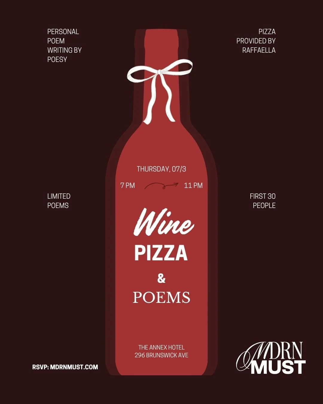 WINE, PIZZA & POEMS