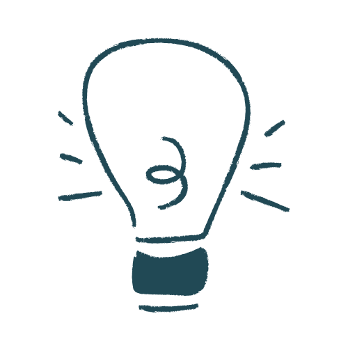 Simple sketch of a light bulb with rays