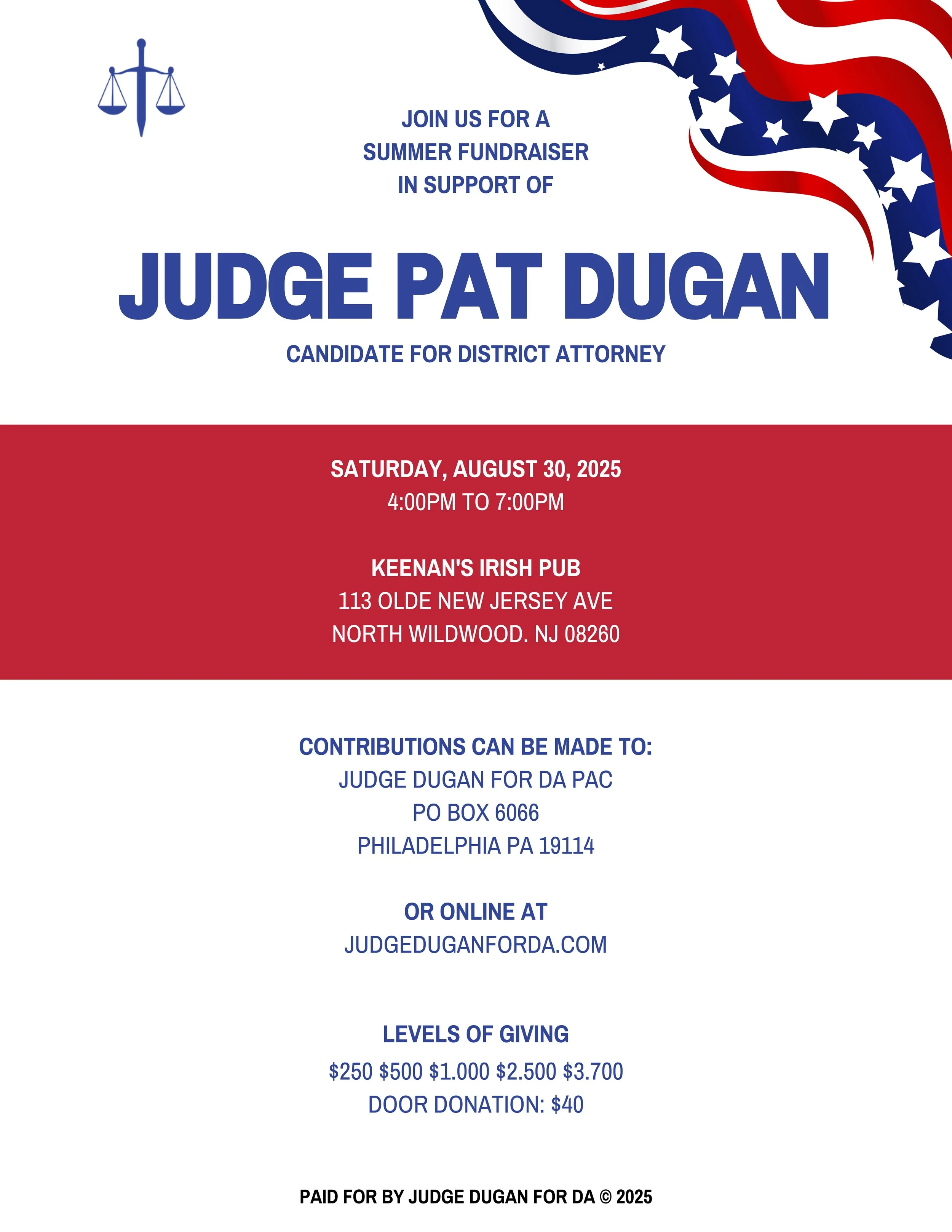 Judge Pat Dugan Summer Fundraiser