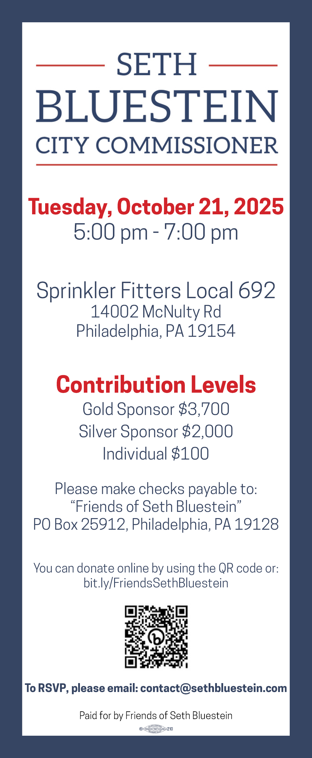 Seth Bluestein Fundraiser