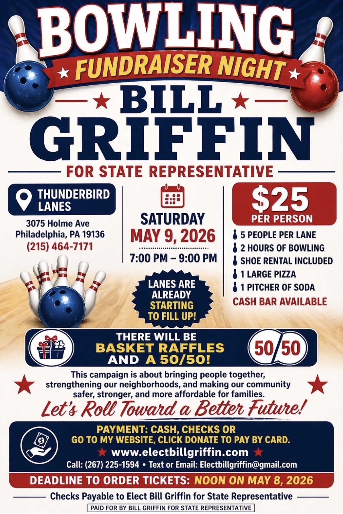 Bowling Fundraiser Night in Support of Bill Griffin