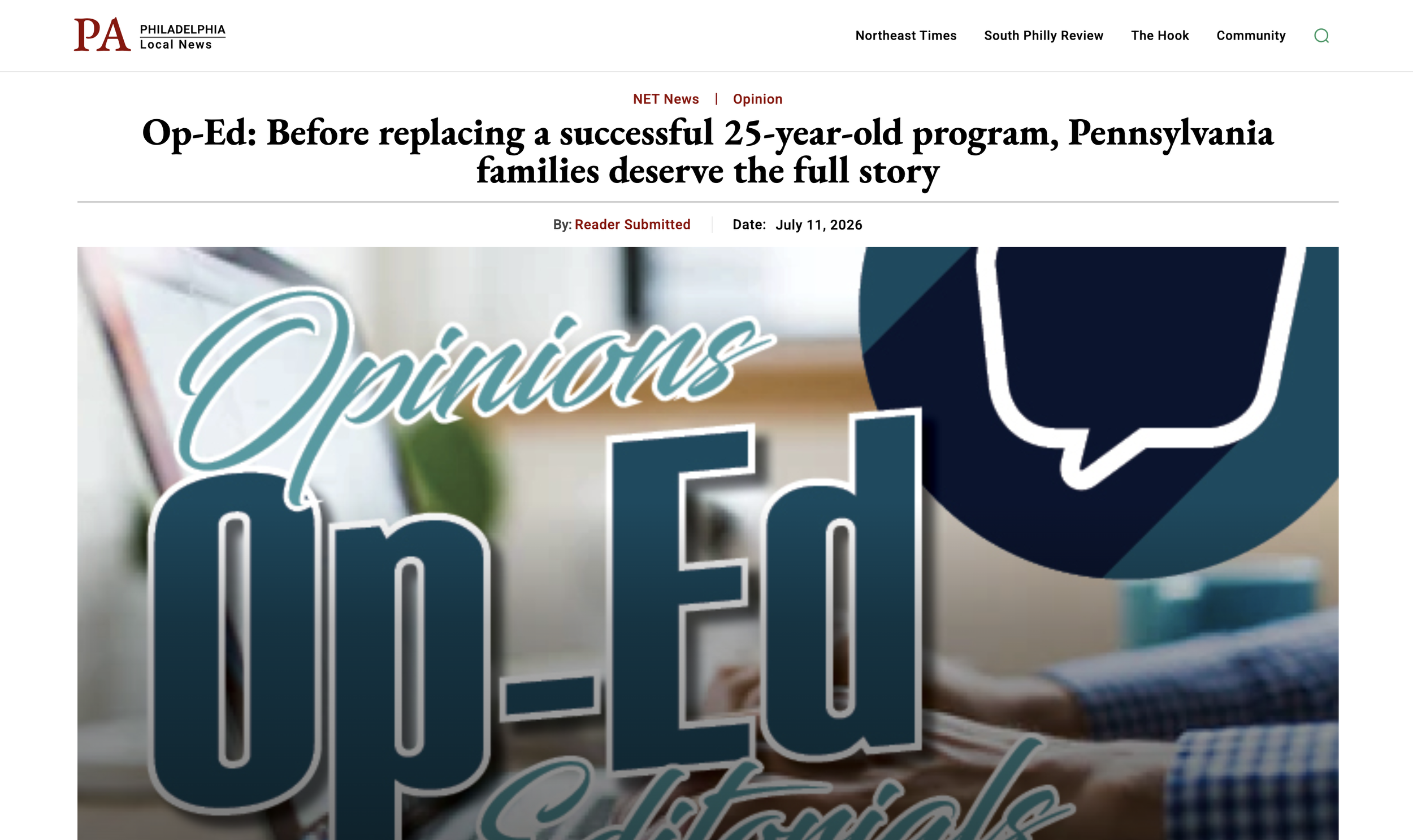 State Rep. Bill Giffin Urges Caution Before Replacing Pennsylvania's Successful Educational Tax Credit Program