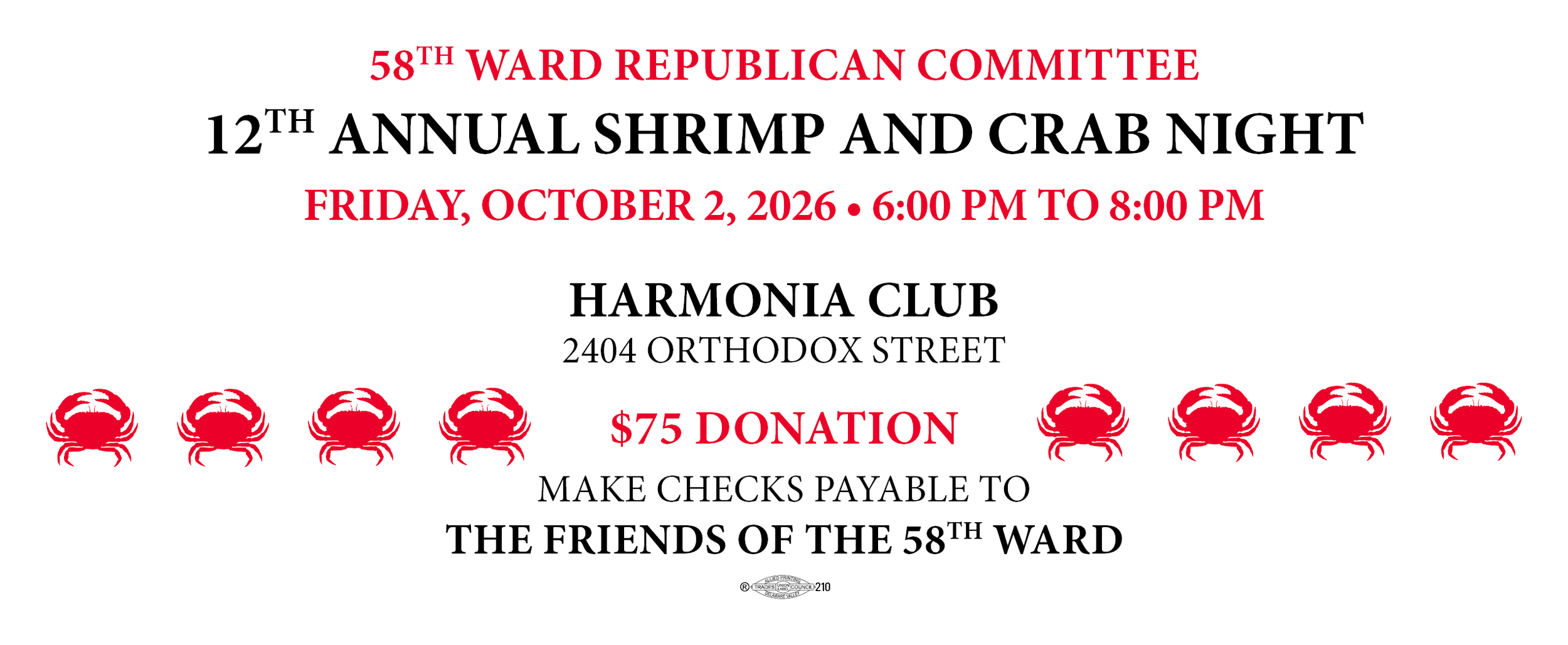 58th Ward’s 12th Annual Crab Night