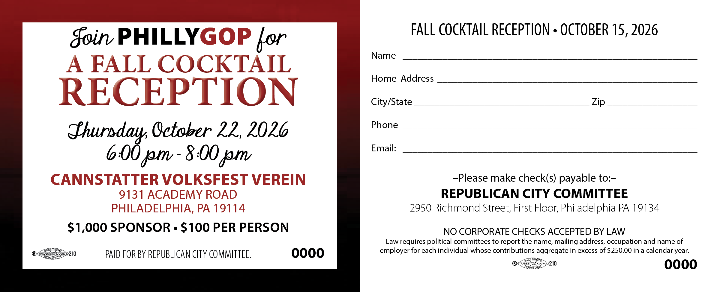 PhillyGOP Fall Cocktail Reception