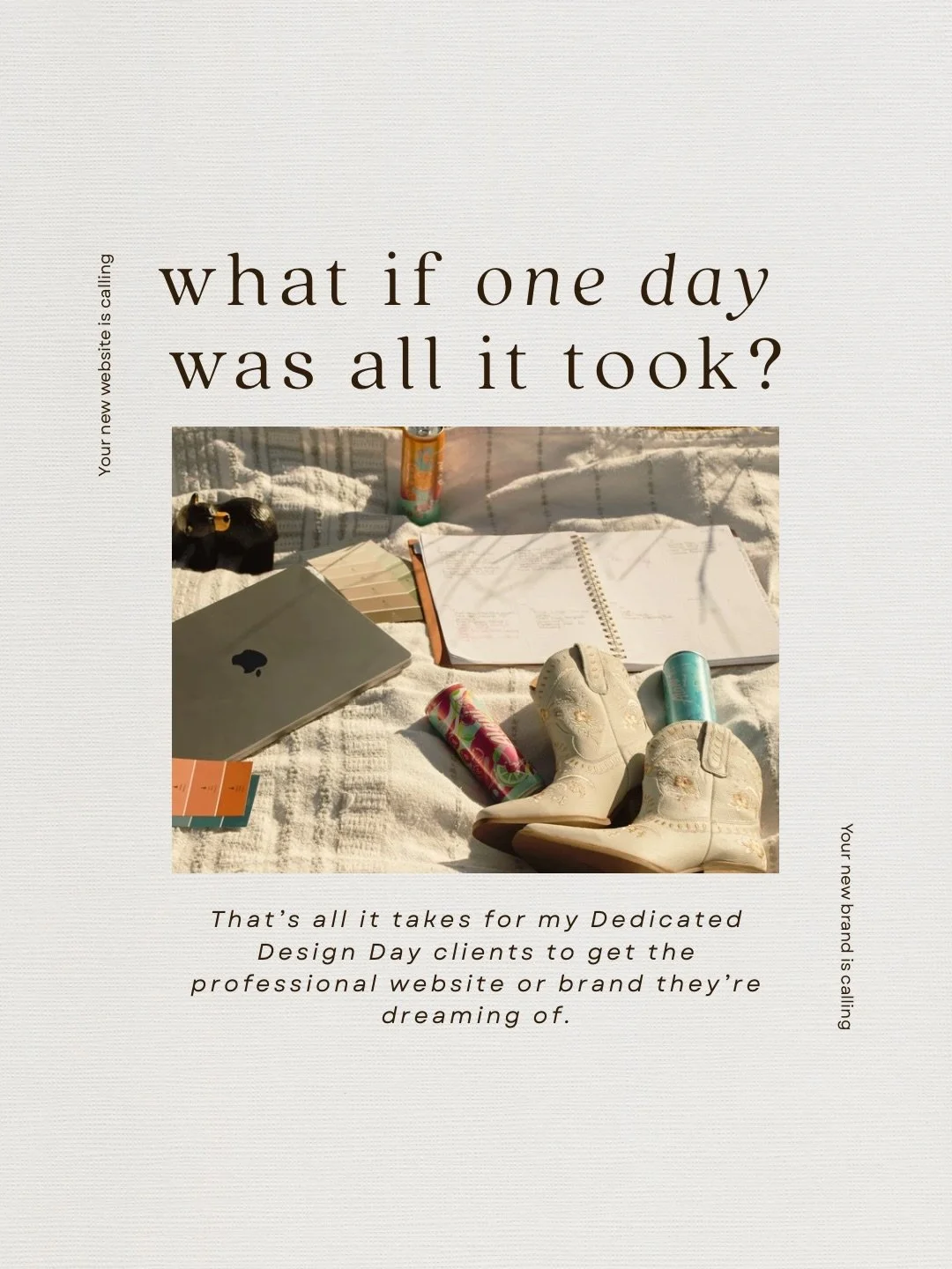 If your business could go from 😒 to 🤝 in one day, would you do it?

Look, I get it. You own a business! You&rsquo;re busier than non-business owners can even understand 😬 That is EXACTLY why I created Dedicated Design Days. You (and your business)