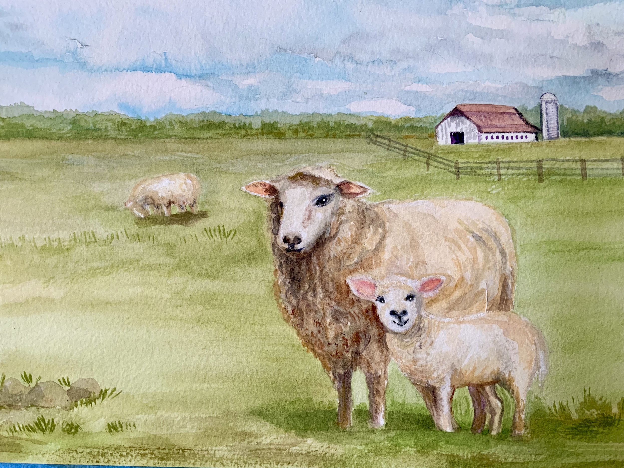 "Sunday in the Pasture" - Oil on Canvas - Framed - 11 X 14 - $45.00