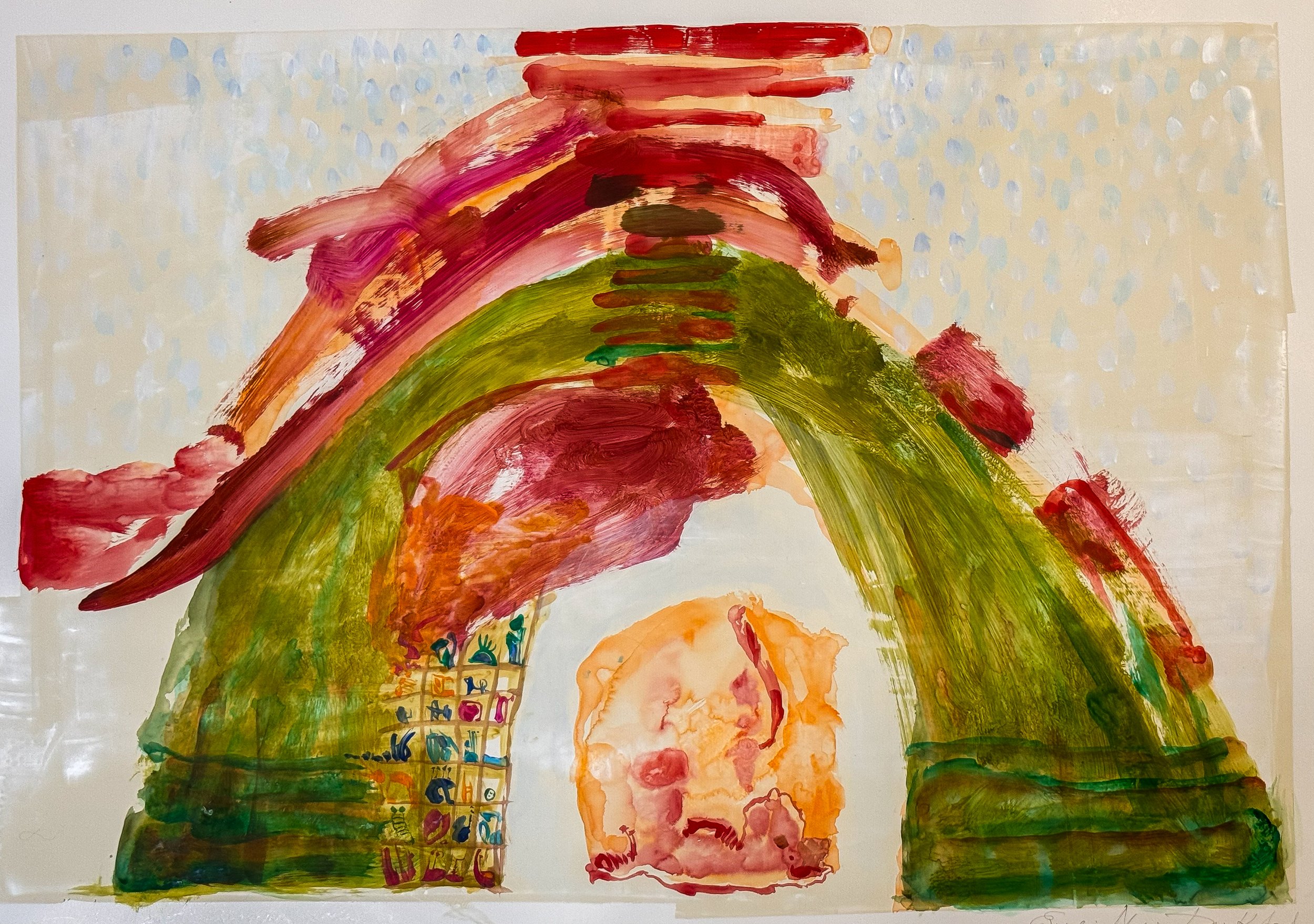 " Interior", akryl/paper, 800x500 mm