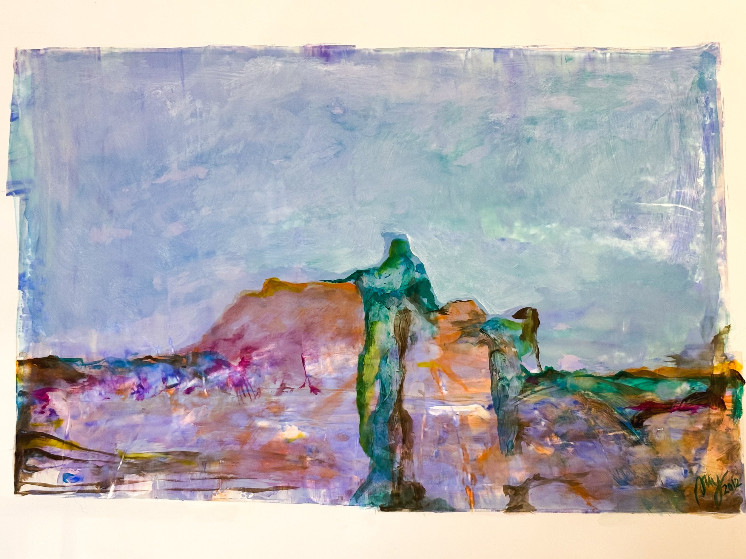 "The deepness of tops", akryl/paper, 800x500 mm