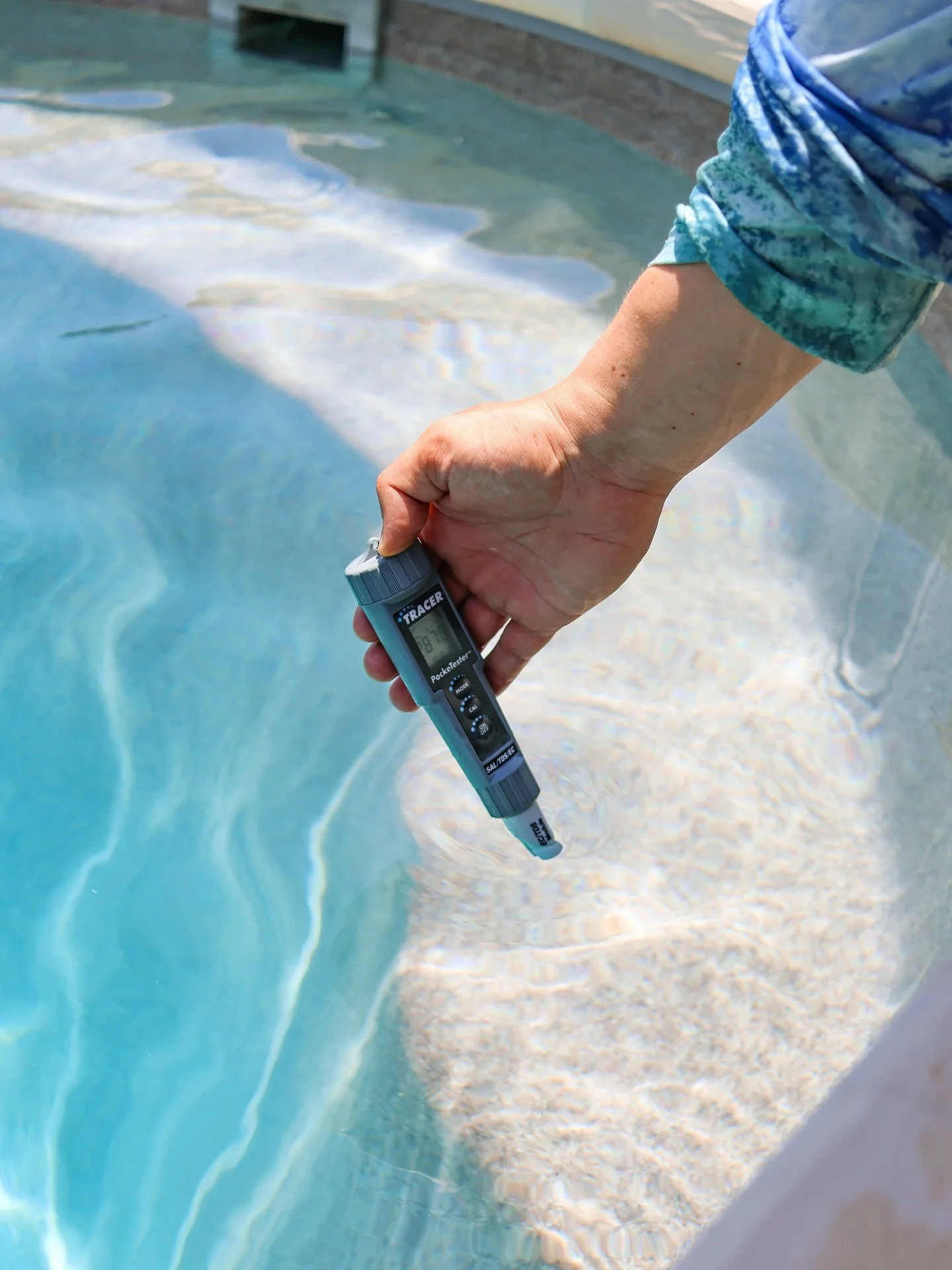 Testing the salt, so you don&rsquo;t have to.
Our team uses precision tools to make sure your saltwater pool stays balanced, clean, and crystal clear.

📍 Proudly serving Bryan&ndash;College Station and surrounding areas.

-
#TrueLightPools #Saltwate