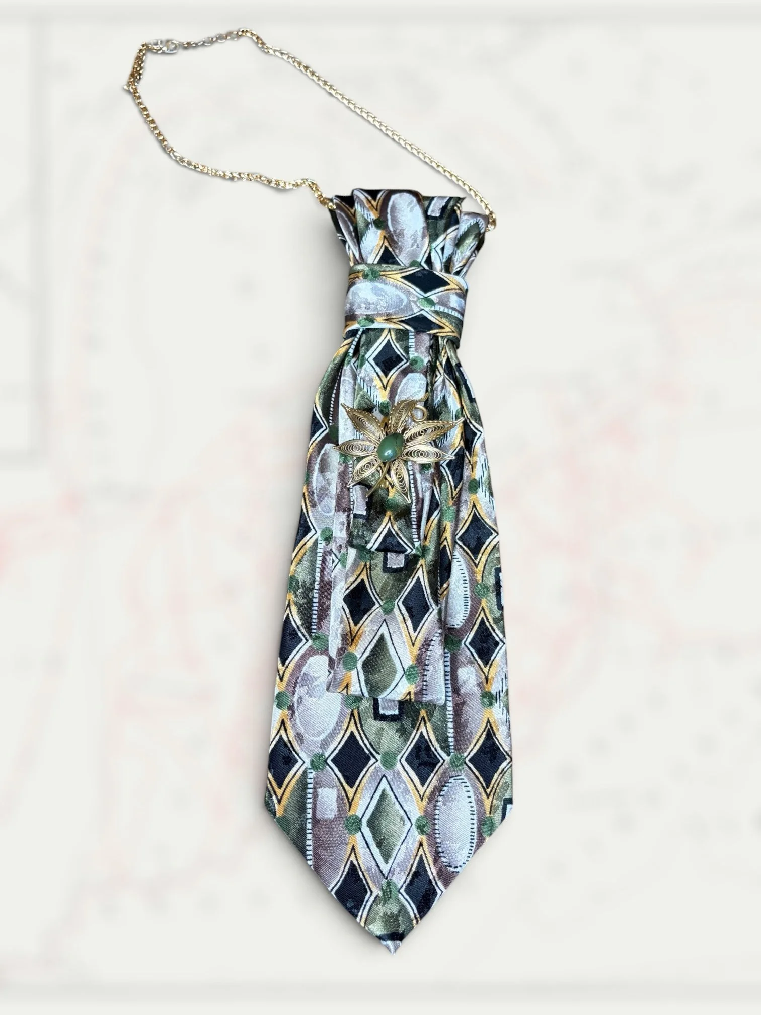 VTG Pagliano and Jade Tie Necklace