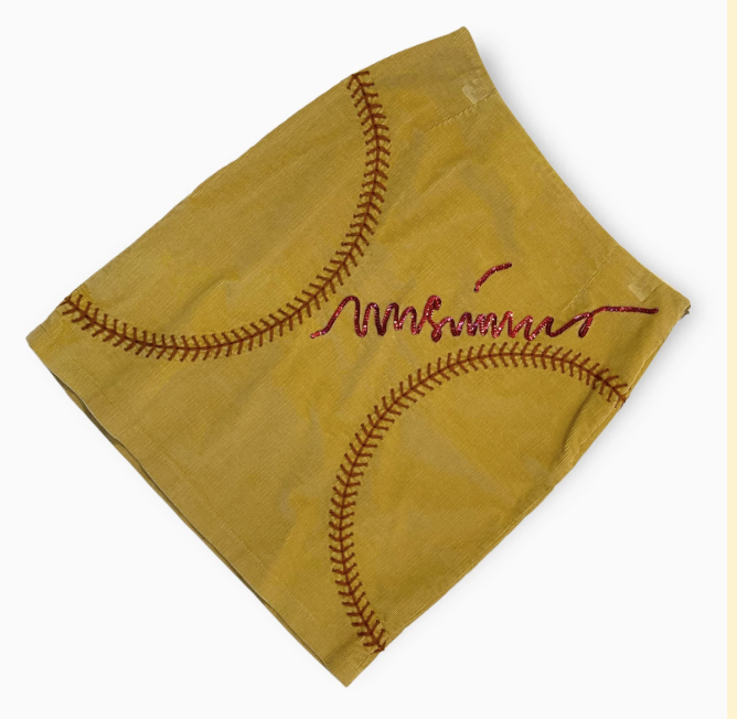 Vintage Moschino Jeans 1990's Baseball Corduroy Skirt