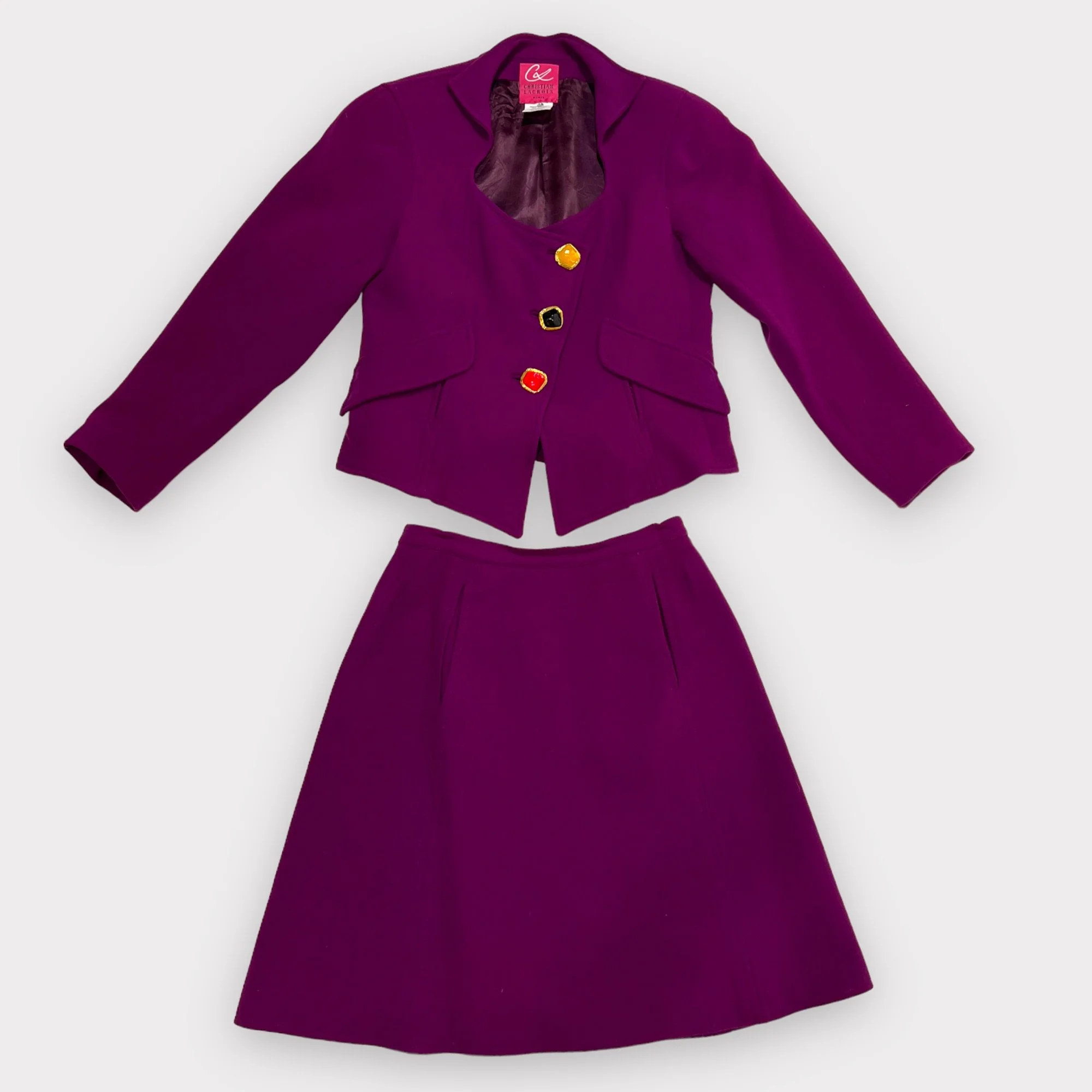 Vintage 1990s Christian Lacroix Purple Skirt Suit