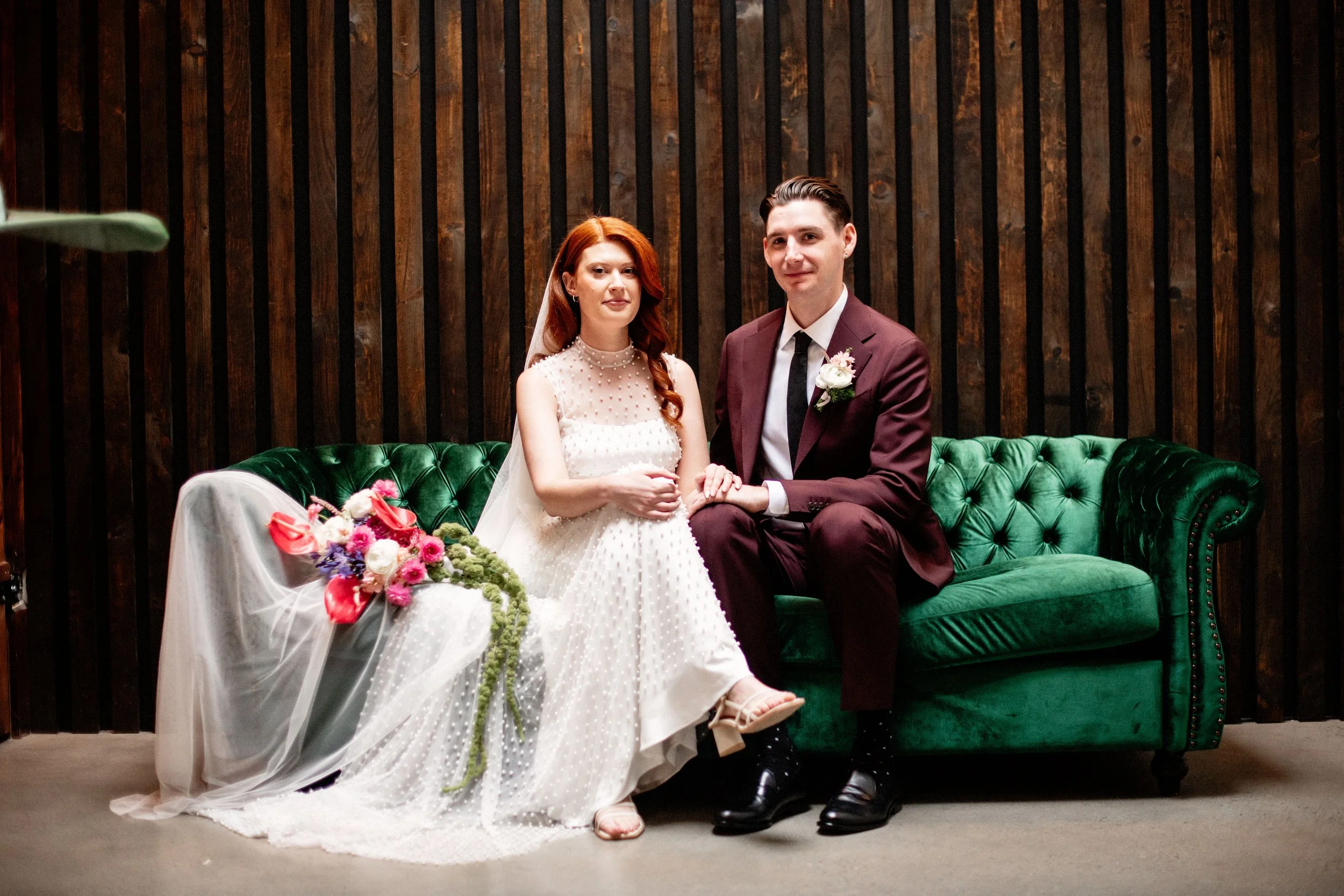 First look photos of this couple in the Groom's suite