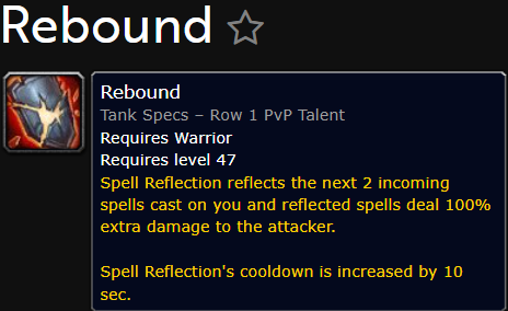 Rebound is a pvp talent in World of warcraft: Midnight, description sais what it does
