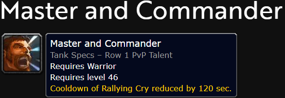 Master and commander is a pvp talent in World of warcraft: Midnight, description sais what it does