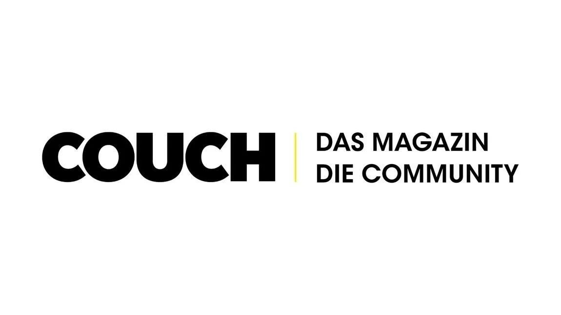 Logo mit dem Text "COUCH | DAS MAGAZIN DIE COMMUNITY" in Schwarz auf weißem Hintergrund.