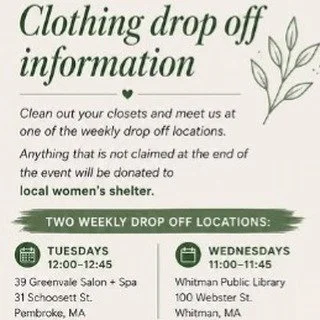what a great time to clean the closets, changing of the seasons! finally...and kind of 😊the salon is a designated drop spot for donations on TUESDAYS 12-12:45.