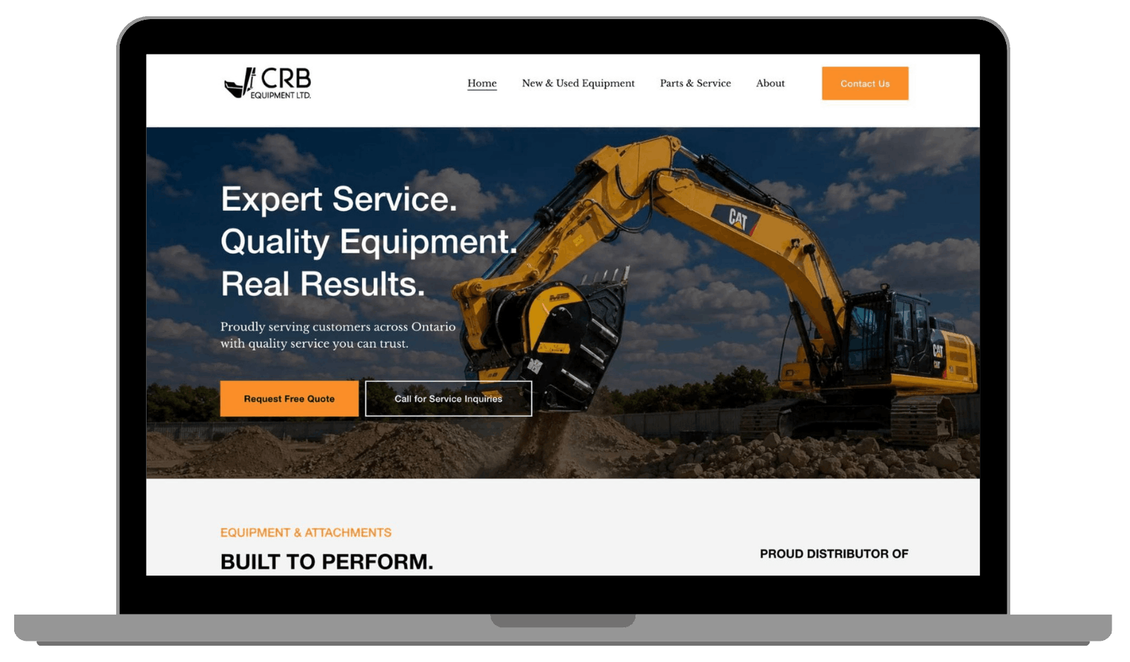CRB Equipment Website Mockup