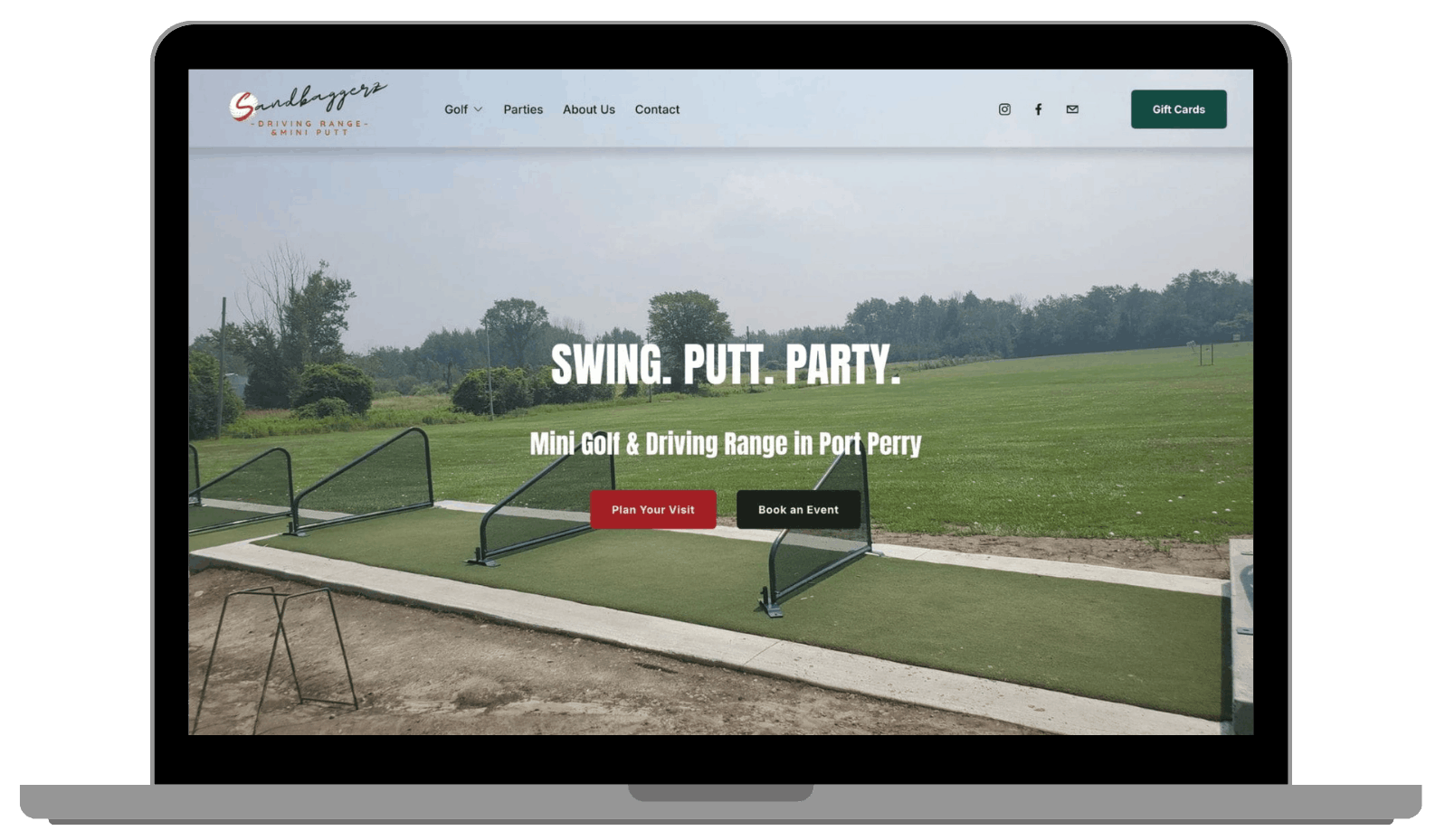 Sandbaggerz Port Perry Website Mockup