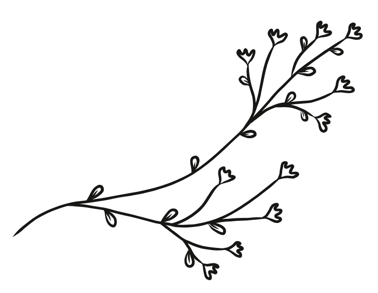 Black Botanical Flowers Graphic